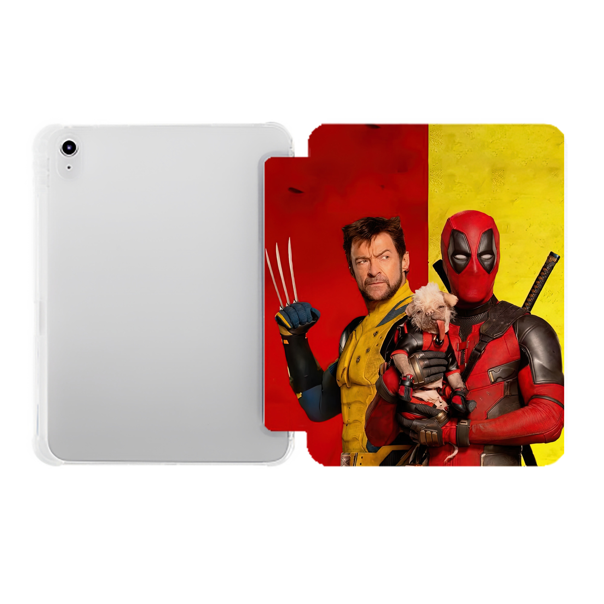 （画像用） Deadpool デッドプール IPad ケース ペン収納付き 三つ折りスタンド PUレザー×シリコン 対応機種9.5/10.5/10.9インチ